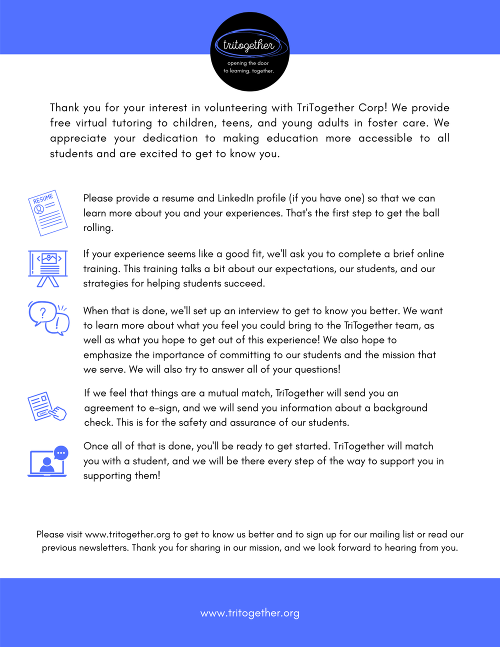 Steps to Volunteer preview